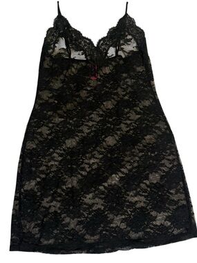 La Senza Black Lace Chemise Nightdress - Women Intimates Size Small